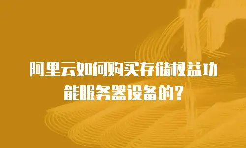阿里云如何购买存储权益功能服务器设备的？