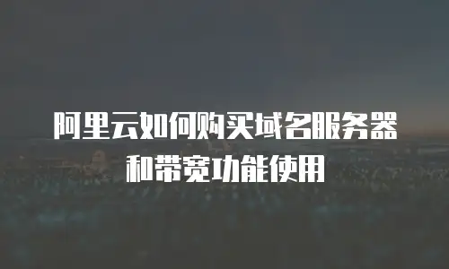 阿里云如何购买域名服务器和带宽功能使用