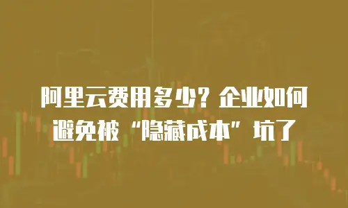 阿里云费用多少？企业如何避免被“隐藏成本”坑了