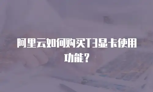 阿里云如何购买T3显卡使用功能？