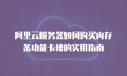 阿里云服务器如何购买内存条功能卡槽的实用指南