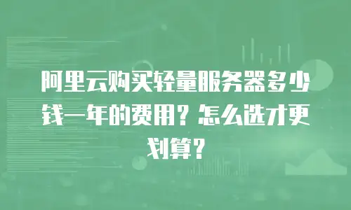 阿里云购买轻量服务器多少钱一年的费用？怎么选才更划算？