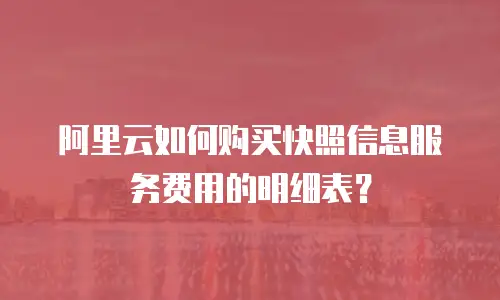 阿里云如何购买快照信息服务费用的明细表？