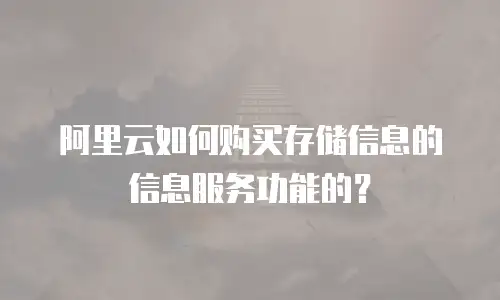 阿里云如何购买存储信息的信息服务功能的？