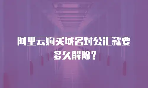 阿里云购买域名对公汇款要多久解除？