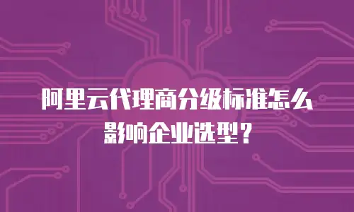 阿里云代理商分级标准怎么影响企业选型？