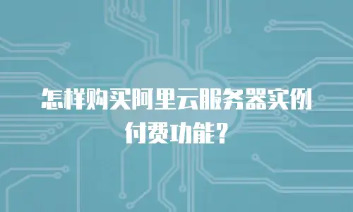 怎样购买阿里云服务器实例付费功能？