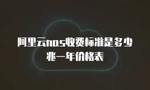 阿里云nas收费标准是多少兆一年价格表