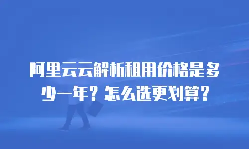 阿里云云解析租用价格是多少一年？怎么选更划算？