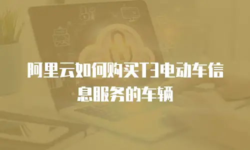 阿里云如何购买T3电动车信息服务的车辆