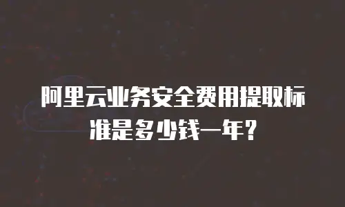 阿里云业务安全费用提取标准是多少钱一年？