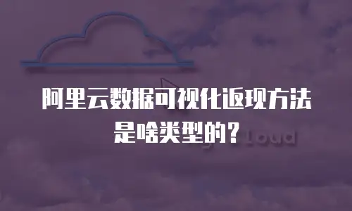 阿里云数据可视化返现方法是啥类型的？