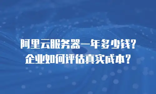 阿里云服务器一年多少钱？企业如何评估真实成本？