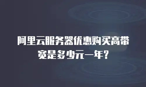 阿里云服务器优惠购买高带宽是多少元一年？