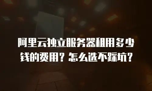 阿里云独立服务器租用多少钱的费用？怎么选不踩坑？