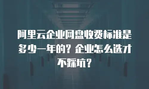 阿里云企业网盘收费标准是多少一年的？企业怎么选才不踩坑？