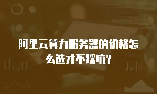 阿里云算力服务器的价格怎么选才不踩坑？