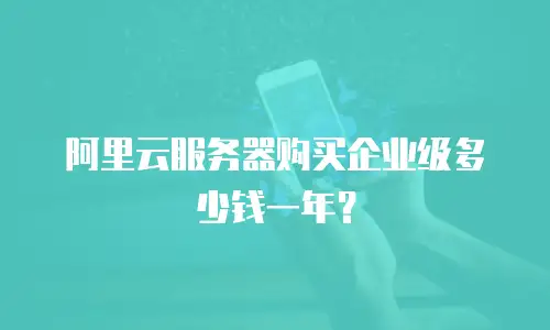 阿里云服务器购买企业级多少钱一年？