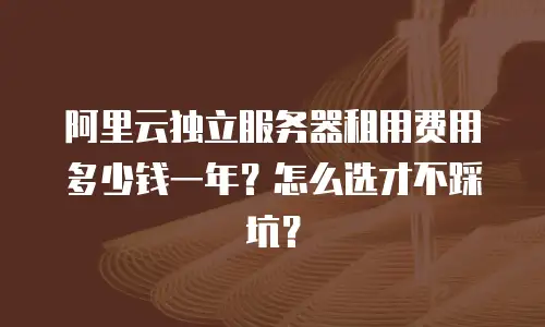 阿里云独立服务器租用费用多少钱一年？怎么选才不踩坑？