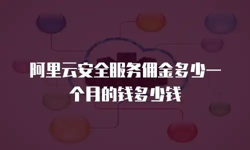 阿里云安全服务佣金多少一个月的钱多少钱