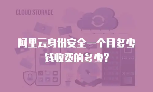 阿里云身份安全一个月多少钱收费的多少？