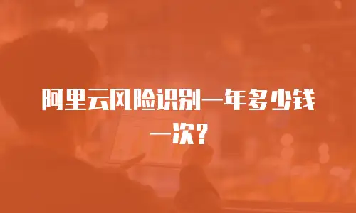 阿里云风险识别一年多少钱一次？