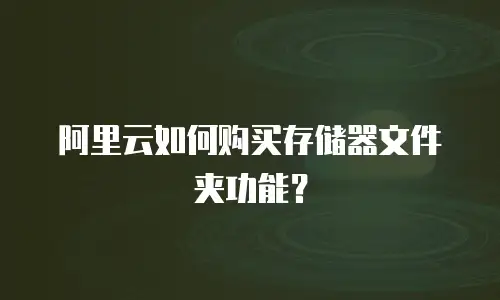 阿里云如何购买存储器文件夹功能？