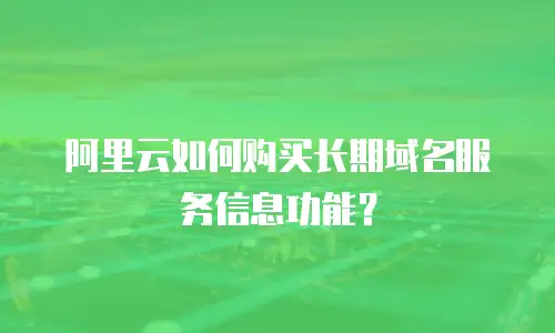 阿里云如何购买长期域名服务信息功能？