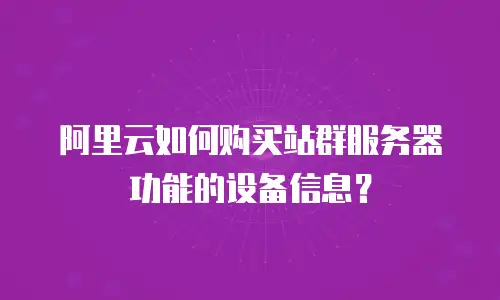 阿里云如何购买站群服务器功能的设备信息？