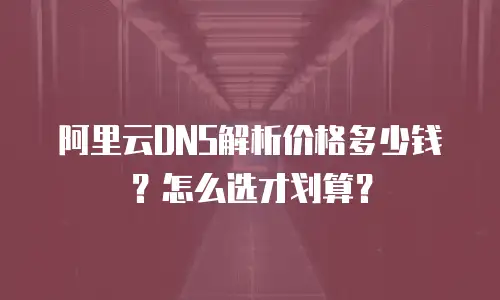 阿里云DNS解析价格多少钱？怎么选才划算？