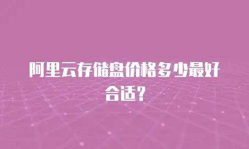 阿里云存储盘价格多少最好合适？