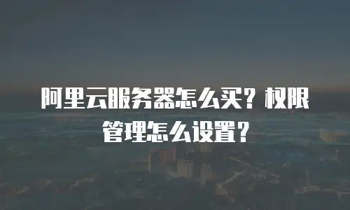 阿里云服务器怎么买？权限管理怎么设置？
