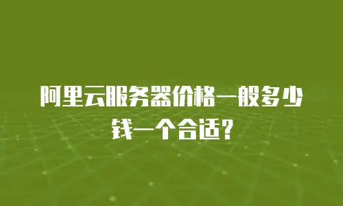 阿里云服务器价格一般多少钱一个合适？