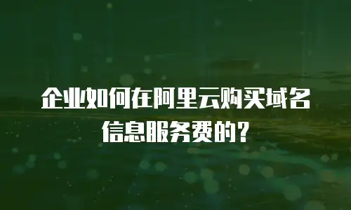 企业如何在阿里云购买域名信息服务费的？
