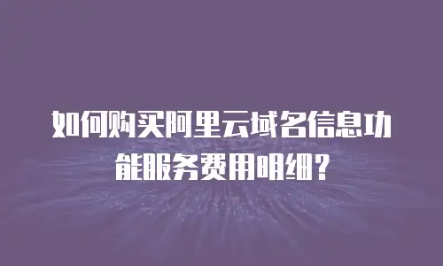 如何购买阿里云域名信息功能服务费用明细？