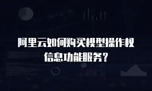 阿里云如何购买模型操作权信息功能服务？