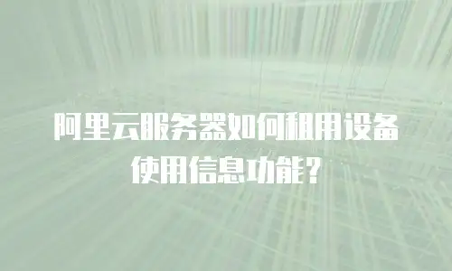 阿里云服务器如何租用设备使用信息功能？