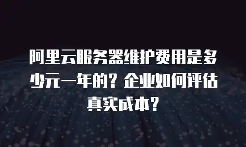 阿里云服务器维护费用是多少元一年的？企业如何评估真实成本？