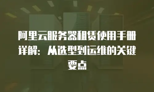 阿里云服务器租赁使用手册详解：从选型到运维的关键要点