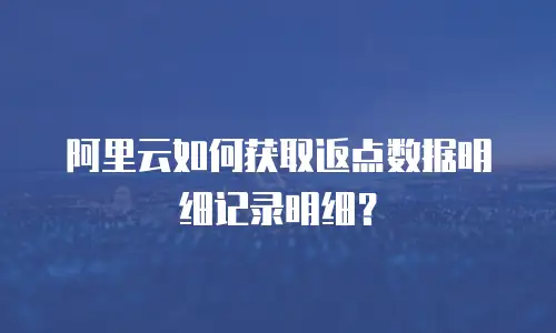 阿里云如何获取返点数据明细记录明细？