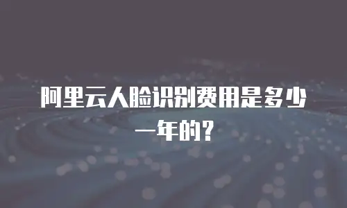 阿里云人脸识别费用是多少一年的？