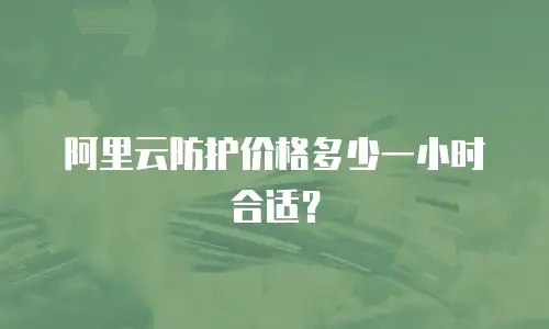 阿里云防护价格多少一小时合适？