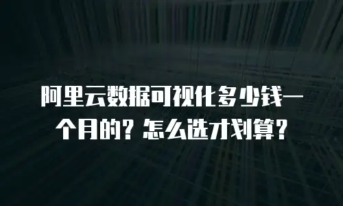 阿里云数据可视化多少钱一个月的？怎么选才划算？