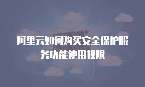 阿里云如何购买安全保护服务功能使用权限