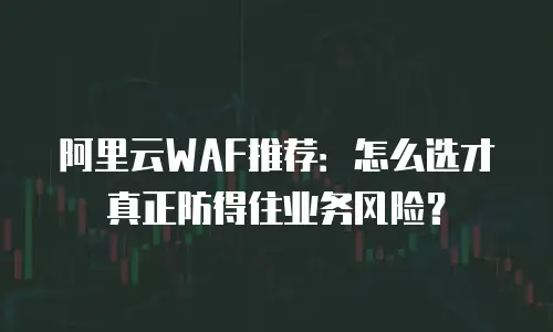 阿里云WAF推荐：怎么选才真正防得住业务风险？