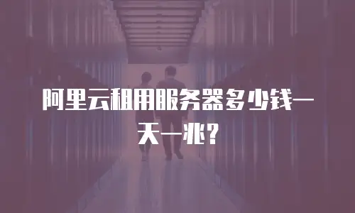 阿里云租用服务器多少钱一天一兆？