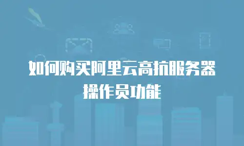 如何购买阿里云高抗服务器操作员功能