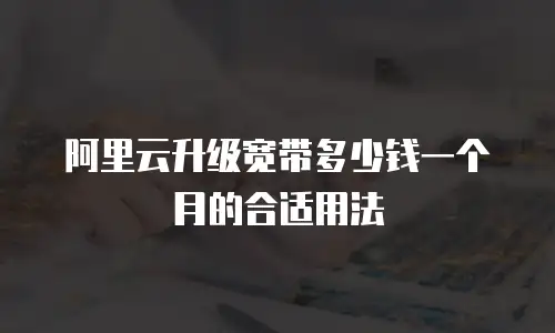 阿里云升级宽带多少钱一个月的合适用法