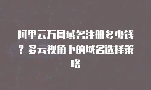 阿里云万网域名注册多少钱？多云视角下的域名选择策略
