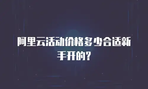 阿里云活动价格多少合适新手开的？